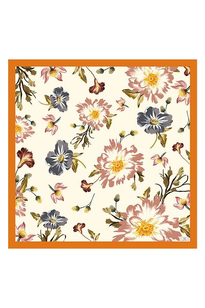 Qef Twill Silk Scarf Begonia Model Gx9688