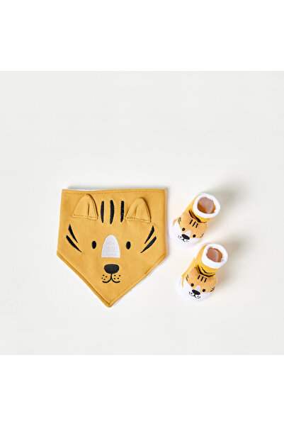 Juniors Tiger Applique Bib and Booties Set