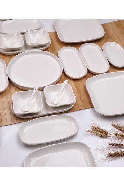 Atbyhome Dew 25 Piece Ceramic Breakfast Set for 6 People – Breakfast Set Presentation Set