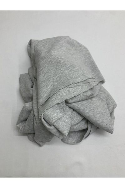 Yiğit Kumaş Gray Flexible Baby Rib Combed Cotton Fabric, Piece 110X170 cm