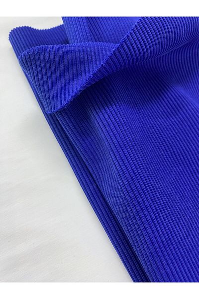 Yiğit Kumaş Saks Blue Camisole (Ribana) Fabric, Piece 85X130 cm
