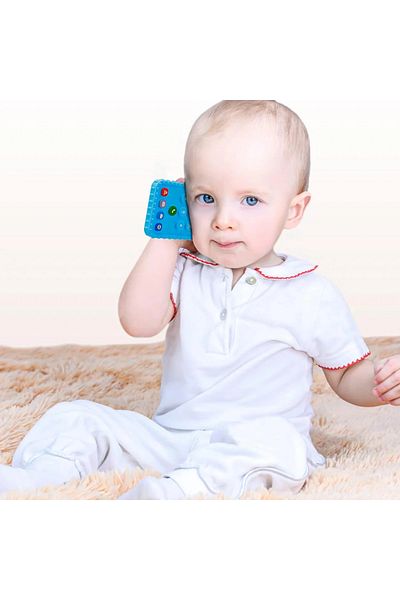 OEM Set of 2 teething toys in the shape of a telephone/robot, Silicone