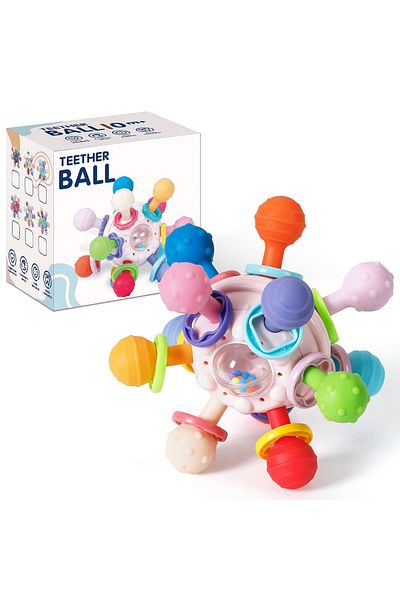 OEM Teething toy for babies, interactive rattle ball for motor skills