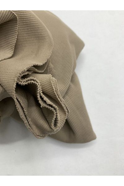 Yiğit Kumaş Camisole (Ribana) Fabric, Piece 100X150 cm Brown