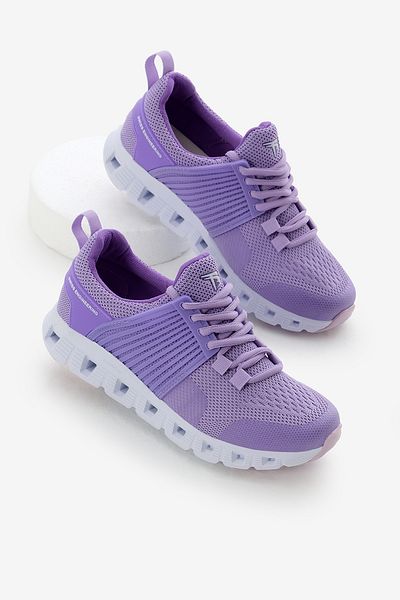 Tonny Black Αθλητικά παπούτσια Unisex Lilac Design Thermo Sole ριγέ αναπνεύσιμο ύφασμα με κορδόνια