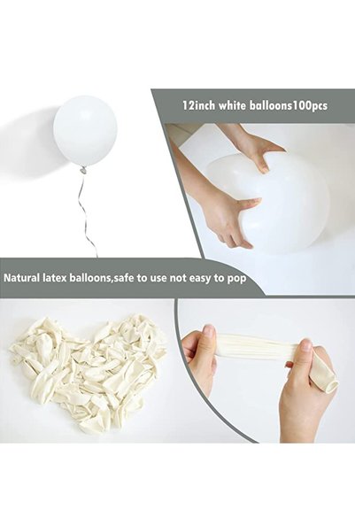 Ropet Set 10 baloane latex, Alb, 30cm, Ropet