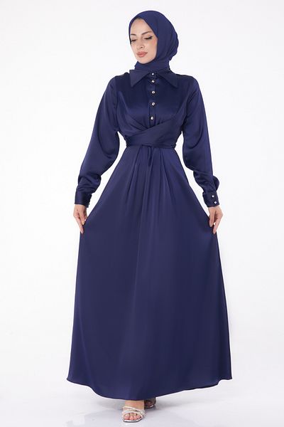TOFİSA Evening Dress Navy Blue - 26194