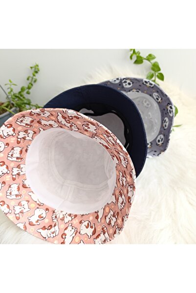 minilkabebe çocuk fötr kova şapka pamuklu lacivert 5-8 yaş size:54cm