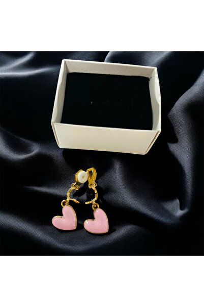 1PARÇAMAVİ حلق نسائي بمشبك على شكل قلب مقاس 1.4 سم - بدون فتحة