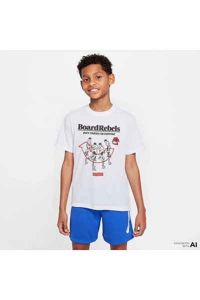 Puma Mid 90S Grapgic Kids White T-Shirt