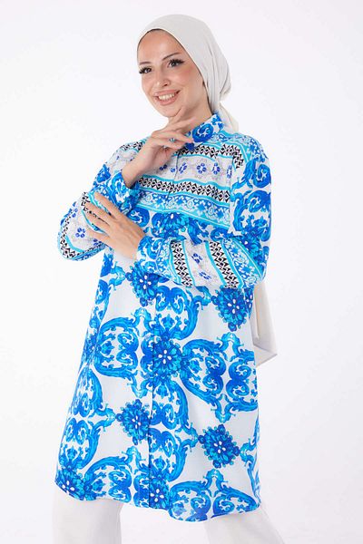 TOFİSA Tunica cu model albastru - 26006