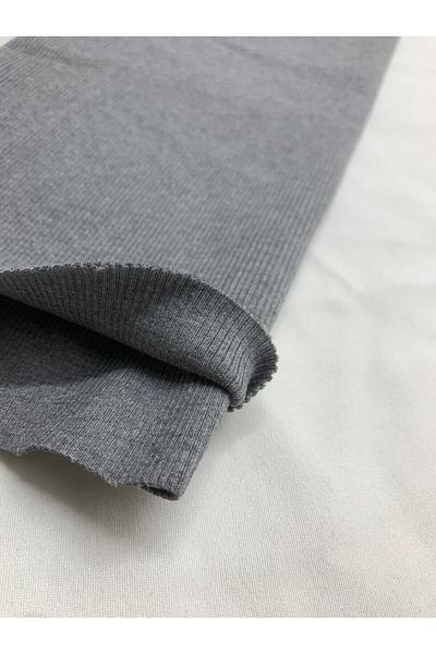 Yiğit Kumaş Anthracite Camisole (Ribana) Fabric, Piece 40X140 cm