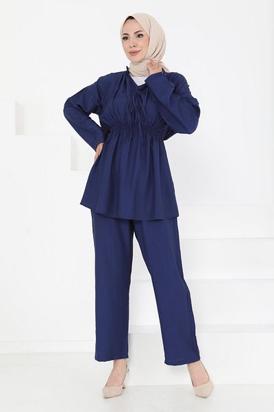 TOFİSA Elastic Waist Double Suit Indigo - 27177