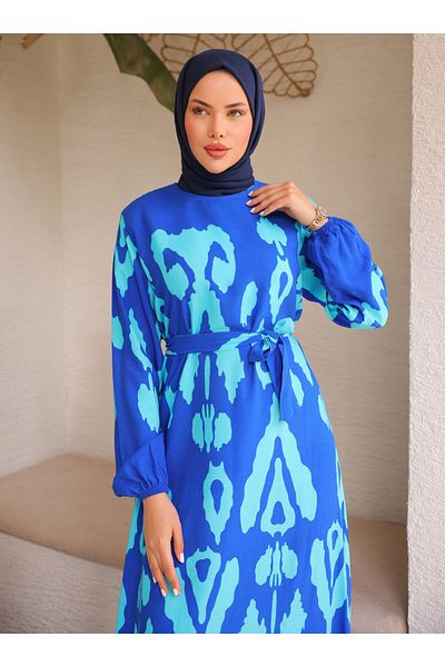 SAHRA BUTİK Φόρεμα Hijab - Μπλε - SAHRA BUTİK