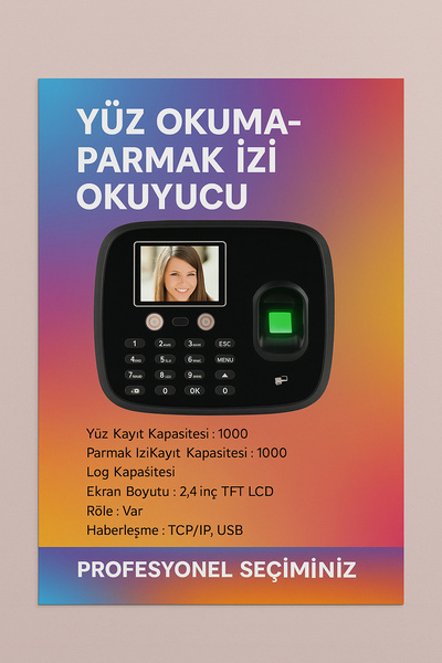 LinaS Wifi Yüz Okuma-parmak Izi Personel Takip Cihazı-maaş Puantaj Yazılımı -(10 KART HEDİYELİ)