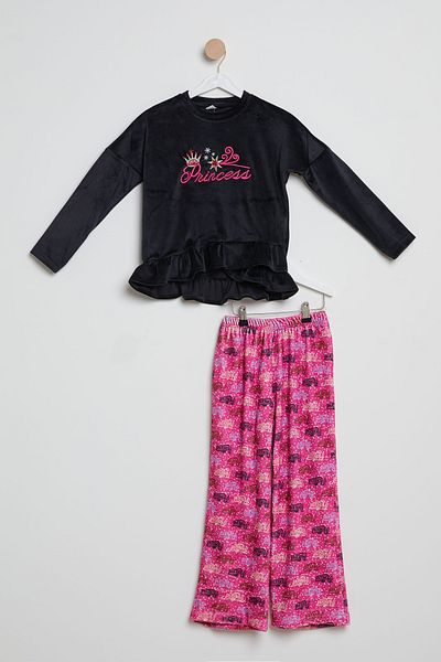 TOFİSA Girl's Black Tracksuit Set - 23911