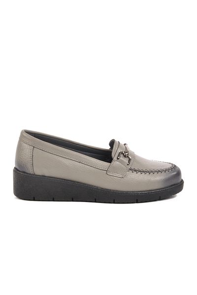 AYAKMOD Gray Genuine Leather Women's Casual Shoes Bb095 Z