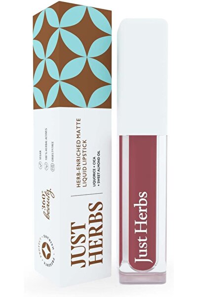 Just Herbs أحمر شفاه سائل مطفي كريمي يدوم طويلًا من الأيورفيدا - لون التوت الطبيعي