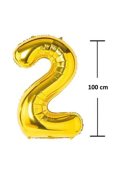 Ropet Ropet foil birthday balloon, Gold, number 2, 100 cm