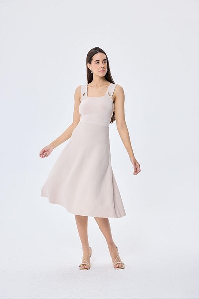 Peraluna Madison Γυναικείο Καλοκαιρινό Πλεκτό Φόρεμα Rayon - STONE
