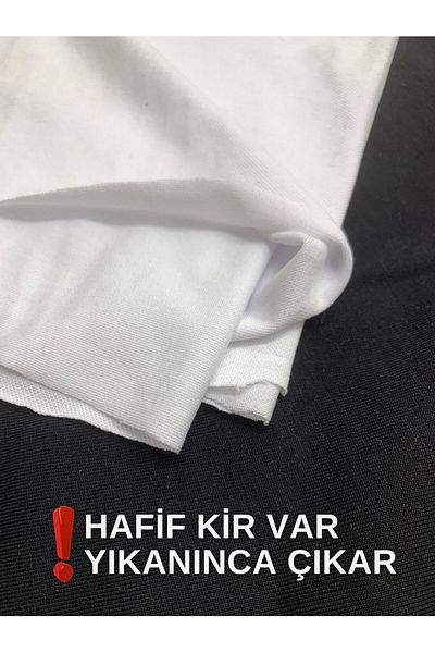 Yiğit Kumaş White Cotton Polyester Lacoste Fabric, Track 80X170 cm