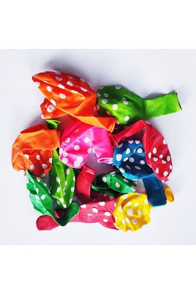 Ropet Set of 10 latex balloons, Polka dots, 30cm, Ropet