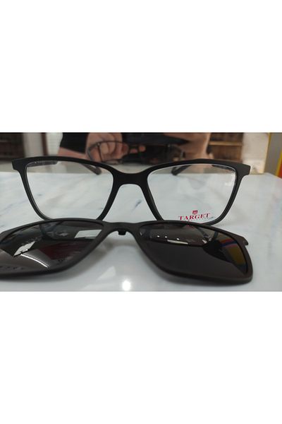 Target Tk304 C0101M 57Ekt Men's Polarized Clip-On Blue Light Protection Screen Glasses (Matte Black)