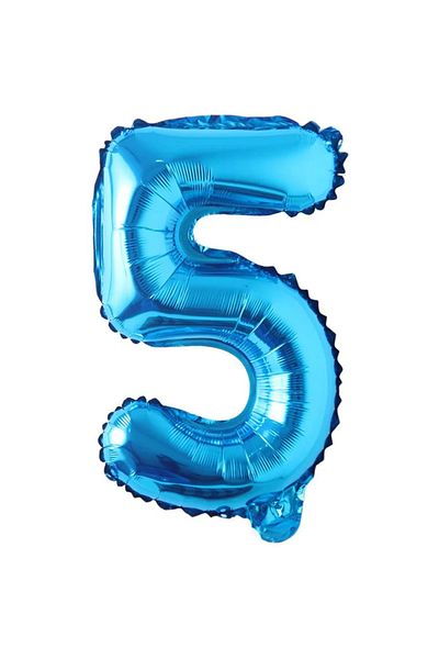Ropet Metallic foil balloon, Number 5, anniversary, 80 cm, Blue
