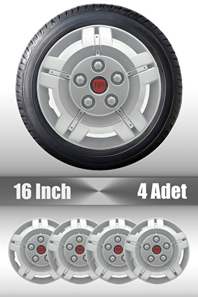 FRWY Fiat Ducato 16" Inç Uyumlu 4 Adet 1 Takım Gri Jant Kapağı