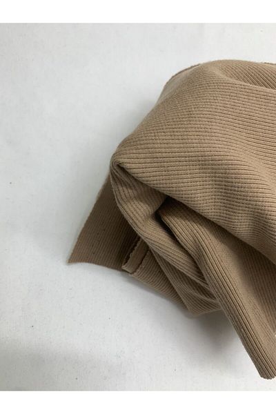 Yiğit Kumaş Brown Camisole (Ribana) Fabric, Piece 45X110 cm