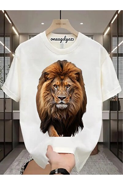 oneagılyazı Tricou oversize cu imprimeu Lion