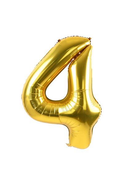 Ropet Ropet foil birthday balloon, Gold, number 4, 80 cm