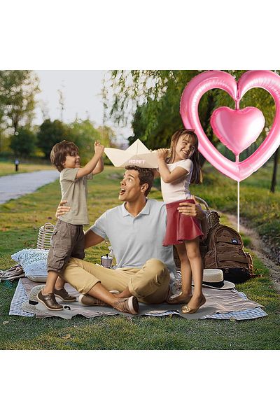 Ropet Foil balloon with stand, Heart figurine, Pink, 100 cm, Ropet