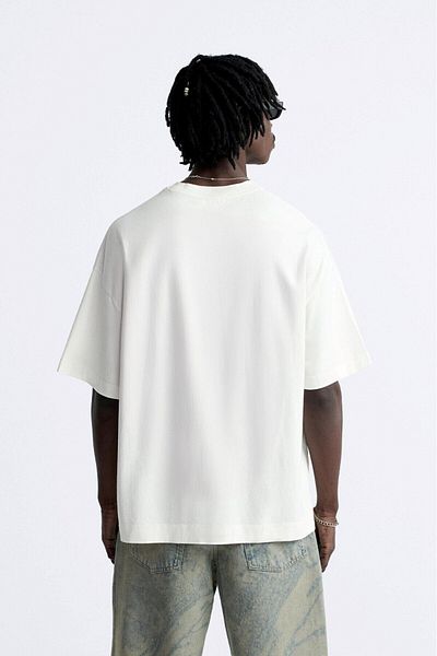 The Champ Clothing Λευκό ανδρικό μπλουζάκι Oversize - Signature Printed