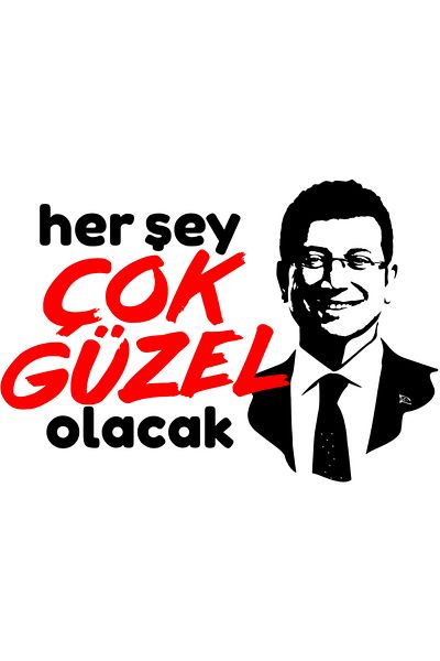 fame-stoned Όλα θα πάνε καλά Ekrem İmamoğlu εμπριμέ Unisex 100% βαμβακερό λευκό μπλουζάκι