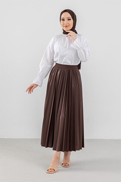 CNG MODA White Poplin Shirt with Gathered Sleeves