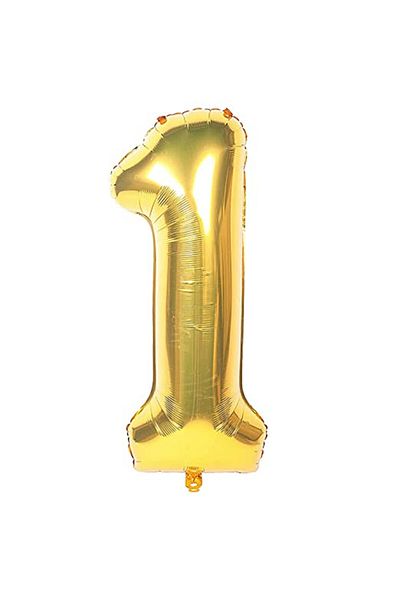 Ropet Ropet foil birthday balloon, Gold, number 1, 80 cm