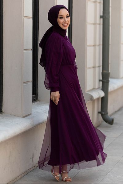 TOFİSA Evening Dress Purple - 10312
