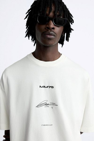The Champ Clothing Λευκό ανδρικό μπλουζάκι Oversize - Signature Printed