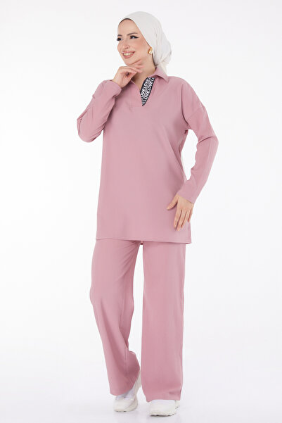 TOFİSA Τούνικ Παντελόνι Διπλό Σετ Τριαντάφυλλο - 13201