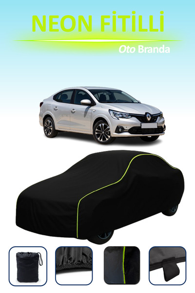 Cemku Cool أسود [رينو تاليانت سيدان] مشمع سيارة متوافق مع حبال النيون، مقاوم ...