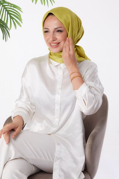 TOFİSA Green Medium Women's Scarf - Plain 26018
