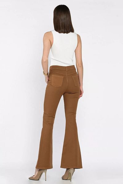 GÜLSELİ Γυναικείο παντελόνι Gabardine Camel Spanish Leg Lycra