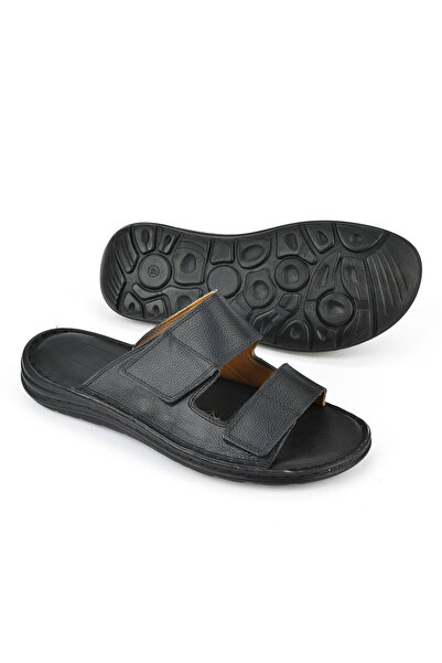 Ziya Чоловічі тапочки з натуральної шкіри 1511052Z0315 Чорні