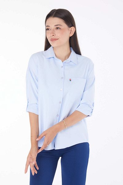 TOFİSA Cămașă cu nasturi pe spate Baby Blue - 25907