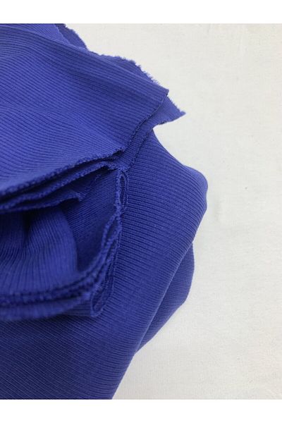 Yiğit Kumaş Saks Blue Camisole (Ribana) Fabric, Piece 50X150 cm