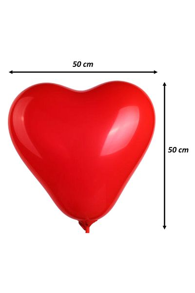 Ropet Set of 6 giant latex balloons, 50cm, Multicolor, Heart shape, Ropet