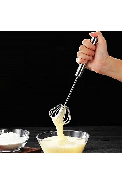 zola Mixer whisk with rotating head and spring handle, stainless steel, 26x6 cm, silver