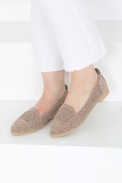 TOFİSA Women's Mink Knitted Ballerinas - 27241