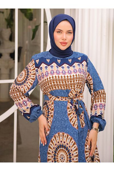 SAHRA BUTİK Φόρεμα Hijab - Μπλε - SAHRA BUTİK